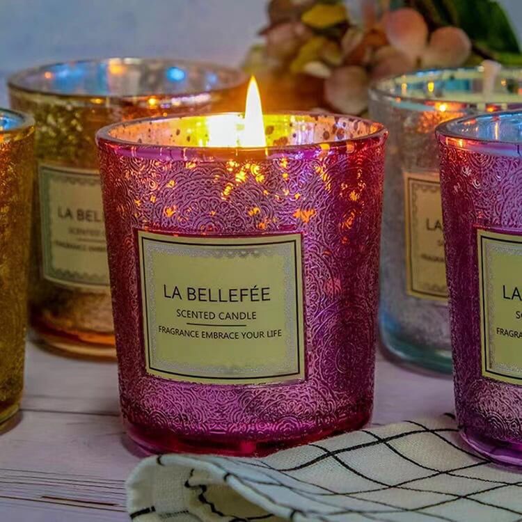 Le La Lo Glass + Gold Lid Candle - Floral Best Mama